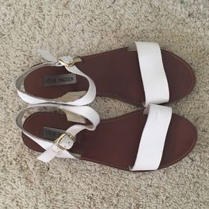Steve Madden white leather Donddi sandals